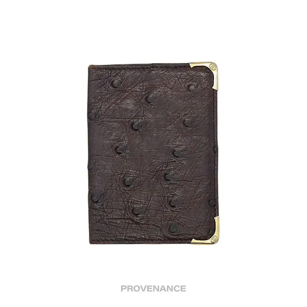 🔴 Gucci Pocket Organizer Wallet - Chocolate Ostrich Leather